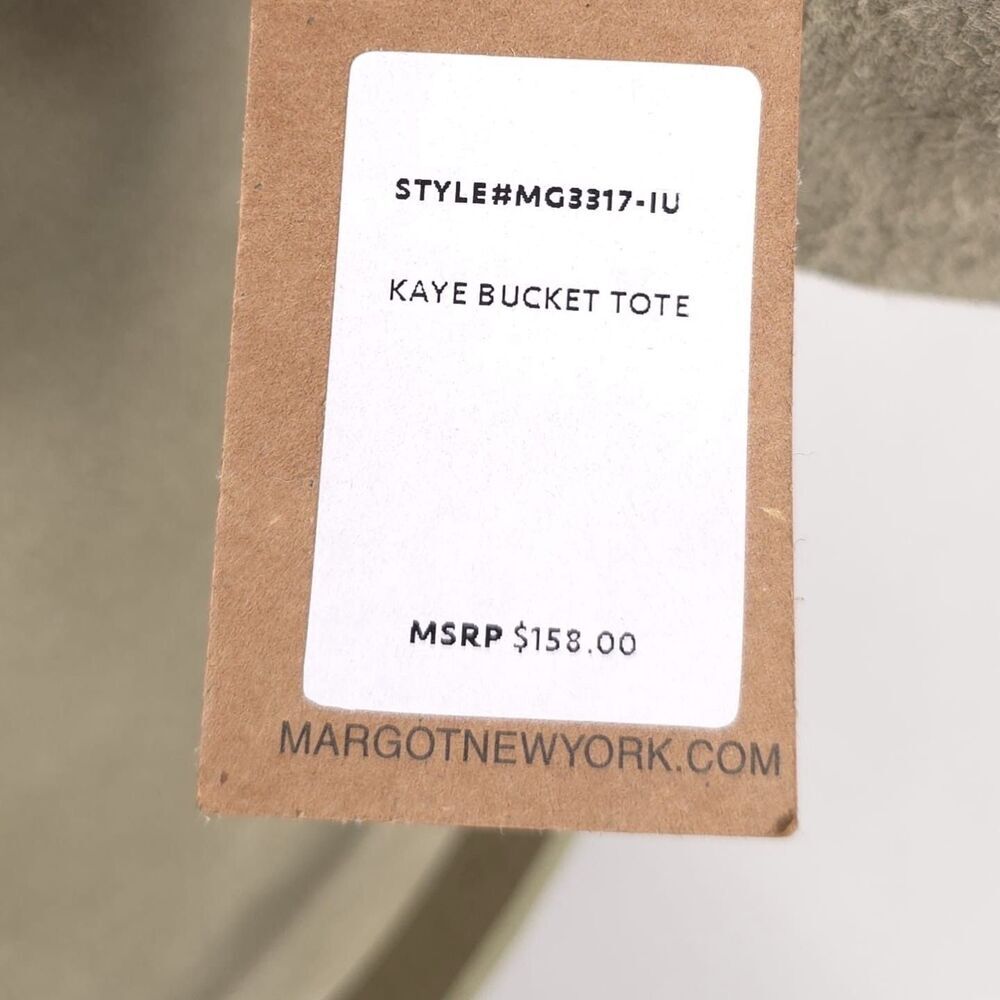New Margot NEW YORK Kaye Bucket Tote LEATHER Bag Soft Suede Crossbody Green - Picture 11 of 11